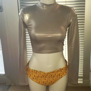 Small Silver Chrome Crop Top